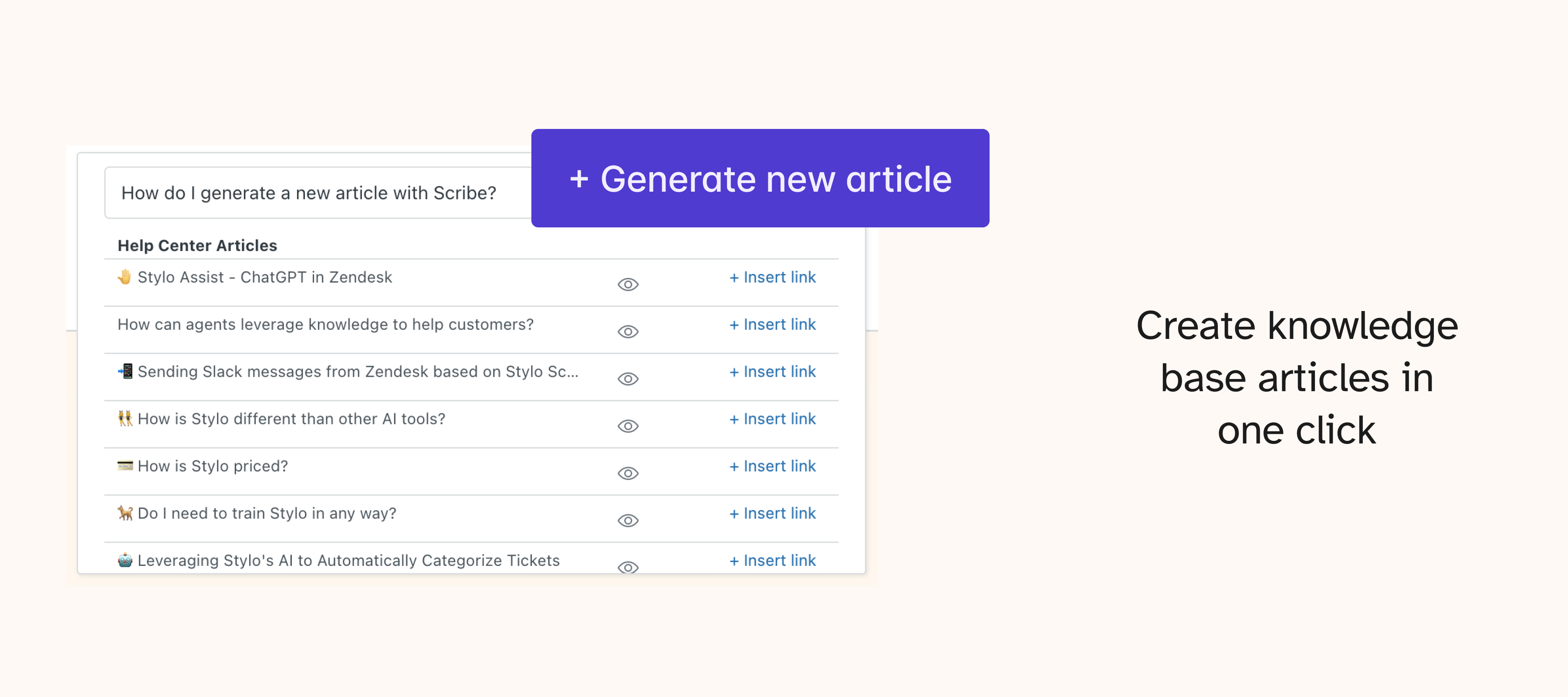 Create knowledge base articles in one click